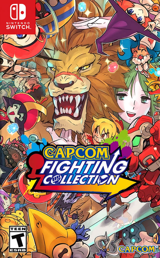 Capcom Fighting Collection Nintendo Switch NS for fighting game fans featuring classic Capcom arcade fighters competitive battles iconic characters special moves multiple game titles online multiplayer training modes arcade gameplay and retro fighting action collectible gaming appeal front cover art