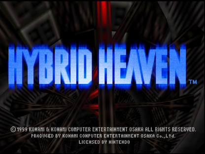 Hybrid Heaven Nintendo 64 N64 for sci fi role playing fighting video game fans featuring alien environments hybrid enemies wrestling style combat turn based battles exploration character progression special attacks futuristic story and classic Nintendo 64 gameplay collectible retro gaming appeal gameplay