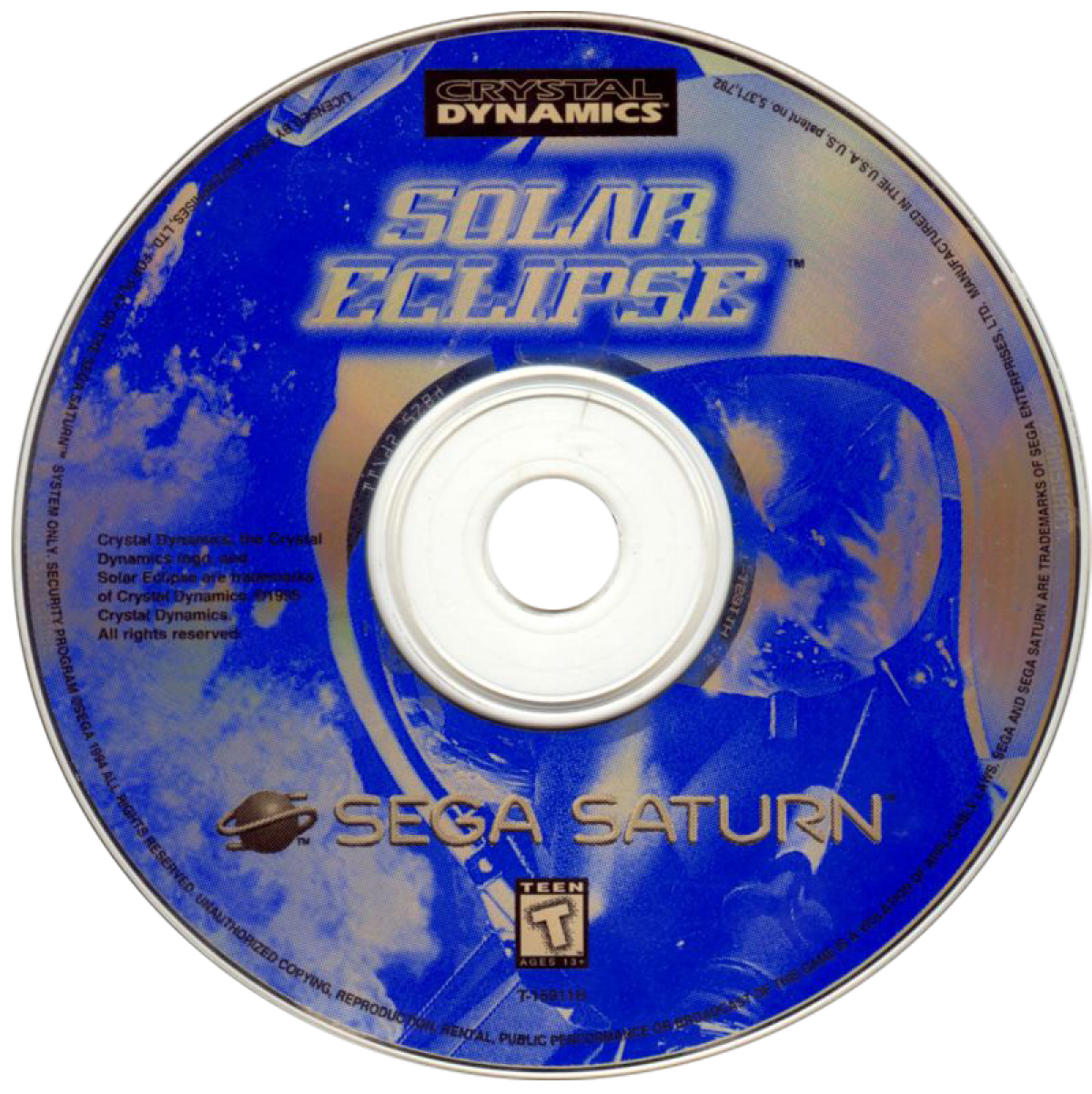 Solar Eclipse Sega Saturn space combat simulator first person starfighter shooter sci fi dogfighting missions cockpit view planetary defense battles cinematic space warfare retro gaming Sega Saturn software video game title disc