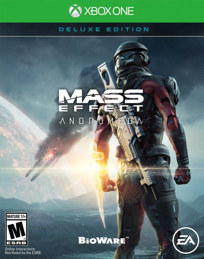 Mass Effect Andromeda Deluxe Edition cover art for Xbox One (XONE) action role-playing video game
