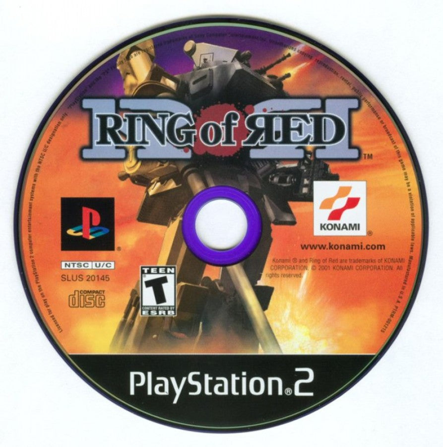 Ring of Red – PlayStation 2 (PS2) video game disc, tactical turn-based strategy game.