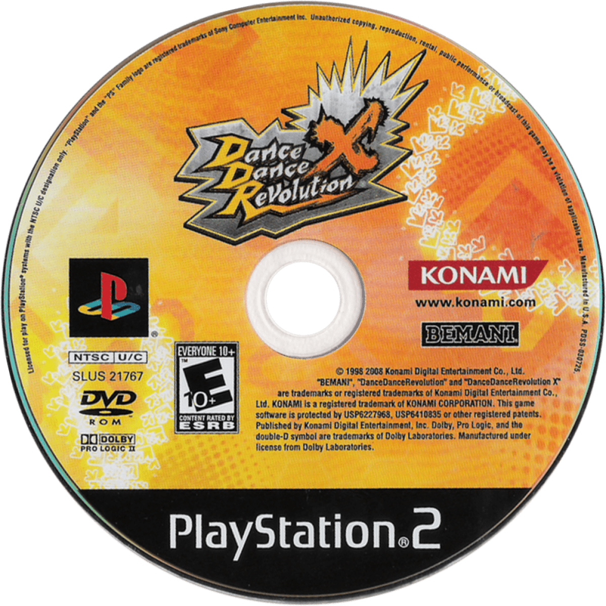 Dance Dance Revolution X for PlayStation 2 with rhythm-based dance gameplay and arcade-style music challenges disc 