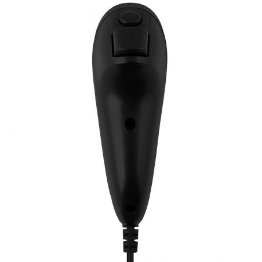 Official OEM Nintendo Wii U Nunchuk controller accessory in black complete in box CIB for motion-controlled gaming underside view