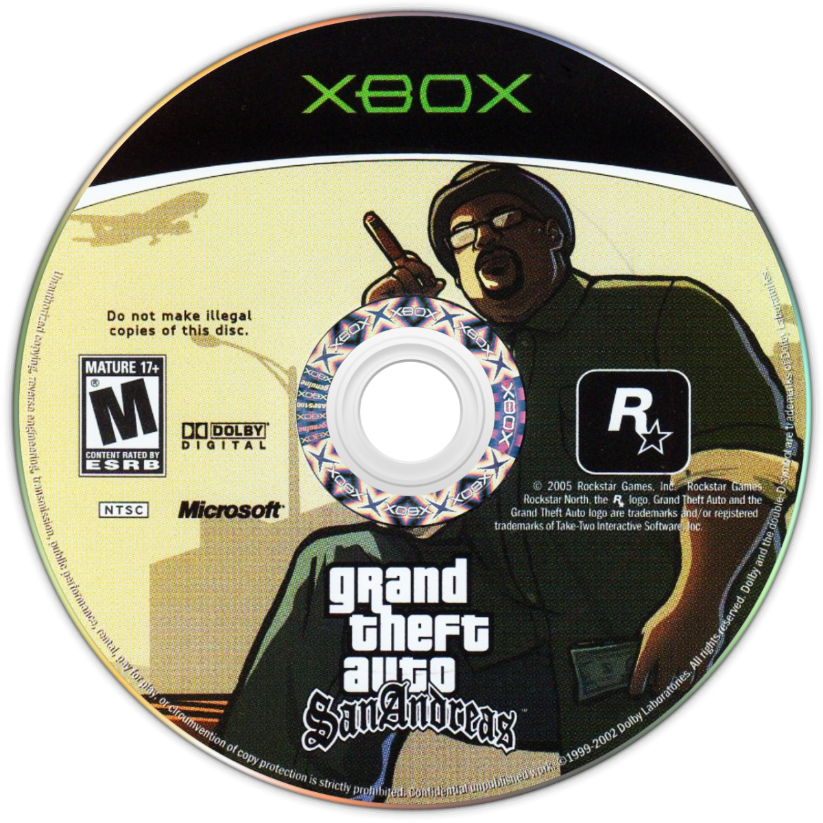Grand Theft Auto San Andreas Microsoft Xbox Original Xbox video game featuring open world action adventure gameplay Los Santos San Fierro Las Venturas exploration driving missions combat character customization and crime themed story retro video game collection collectible gaming appeal disc