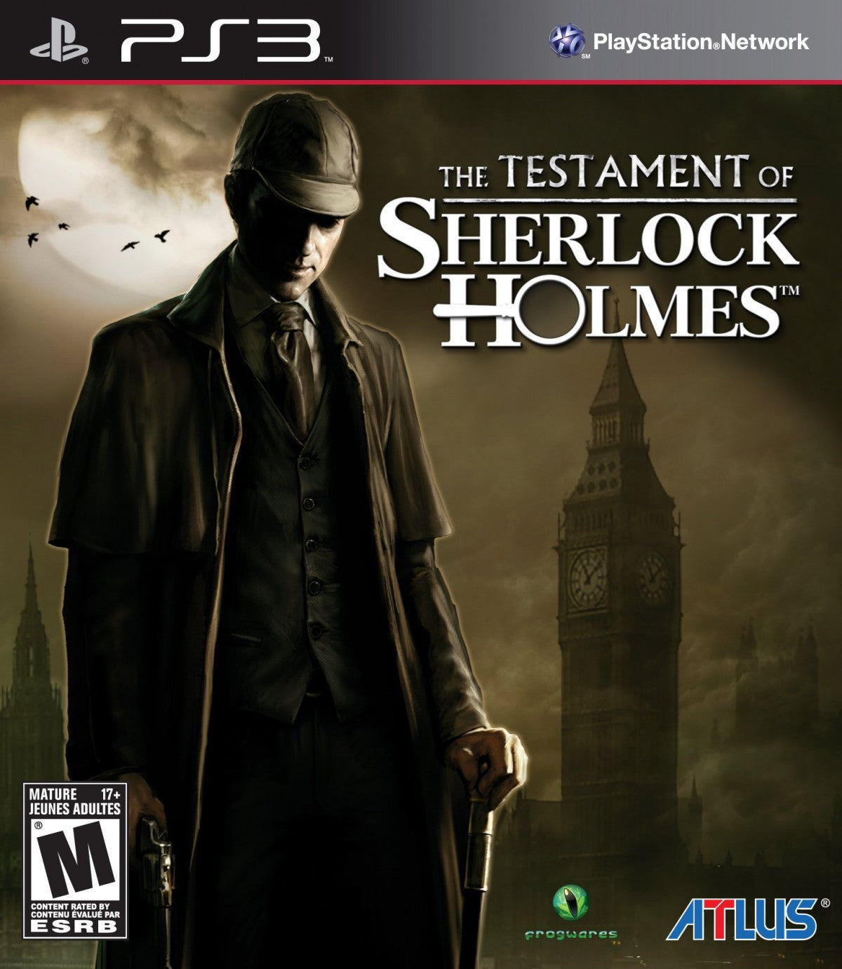 The Testament of Sherlock Holmes cover art for PlayStation 3 (PS3) video game