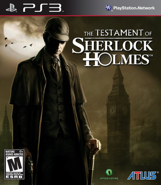 The Testament of Sherlock Holmes cover art for PlayStation 3 (PS3) video game
