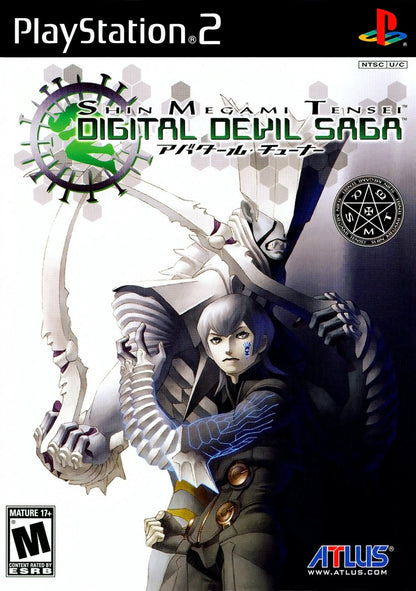 Shin Megami Tensei Digital Devil Saga PlayStation 2 PS2 for role playing video game fans featuring turn based combat demon transformation abilities strategic character progression deep sci fi fantasy storytelling challenging dungeon crawling atmospheric world exploration iconic Atlus JRPG adventure collectible gaming appeal cover art