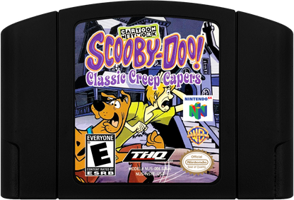 Scooby-Doo Classic Creep Capers game cartridge cover for Nintendo 64 video game. 