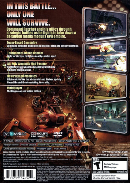 Ratchet Deadlocked PS2 PlayStation 2 third person shooter action platformer game retro video game back of case