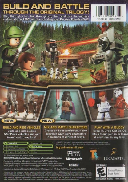LEGO Star Wars II: The Original Trilogy – Xbox (XBOX) back cover art for video game for XBOX