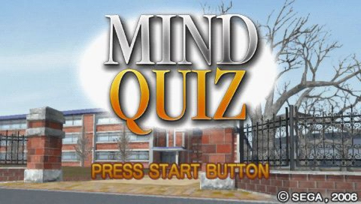 Mind Quiz start screen for PlayStation Portable (PSP) puzzle video game