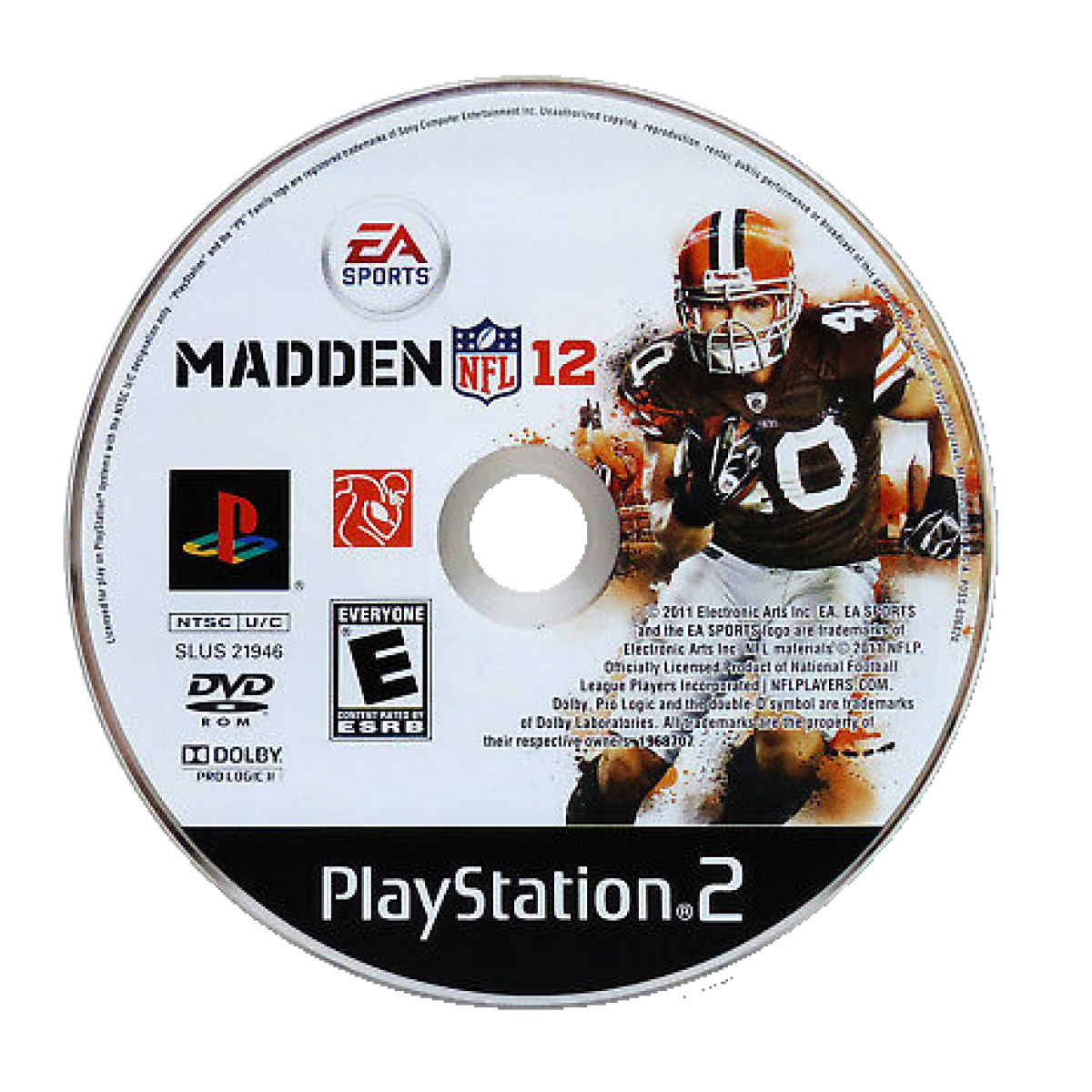 Madden NFL 12 disc art for PlayStation 2 (PS2) sports video game