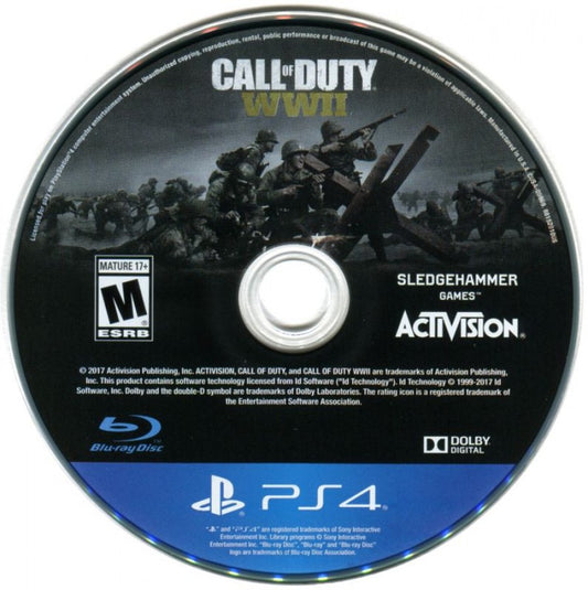 Call of Duty: WWII disc for PlayStation 4 (PS4) first-person shooter video game