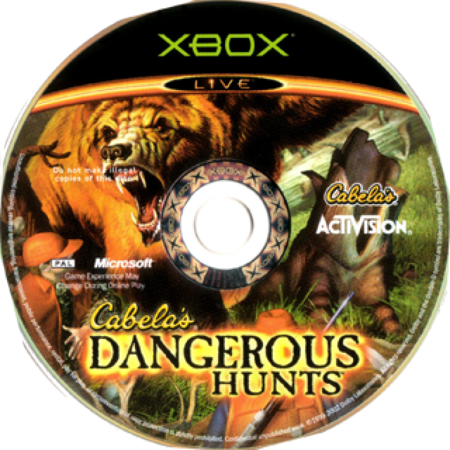 Cabela's Dangerous Hunts disc art for Xbox (XBOX) video game