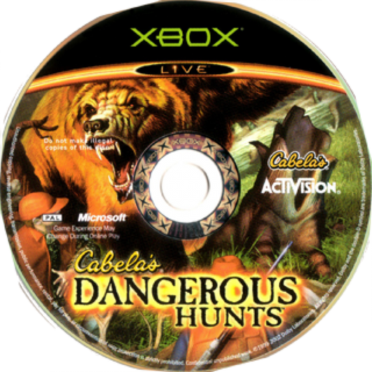 Cabela's Dangerous Hunts disc art for Xbox (XBOX) video game