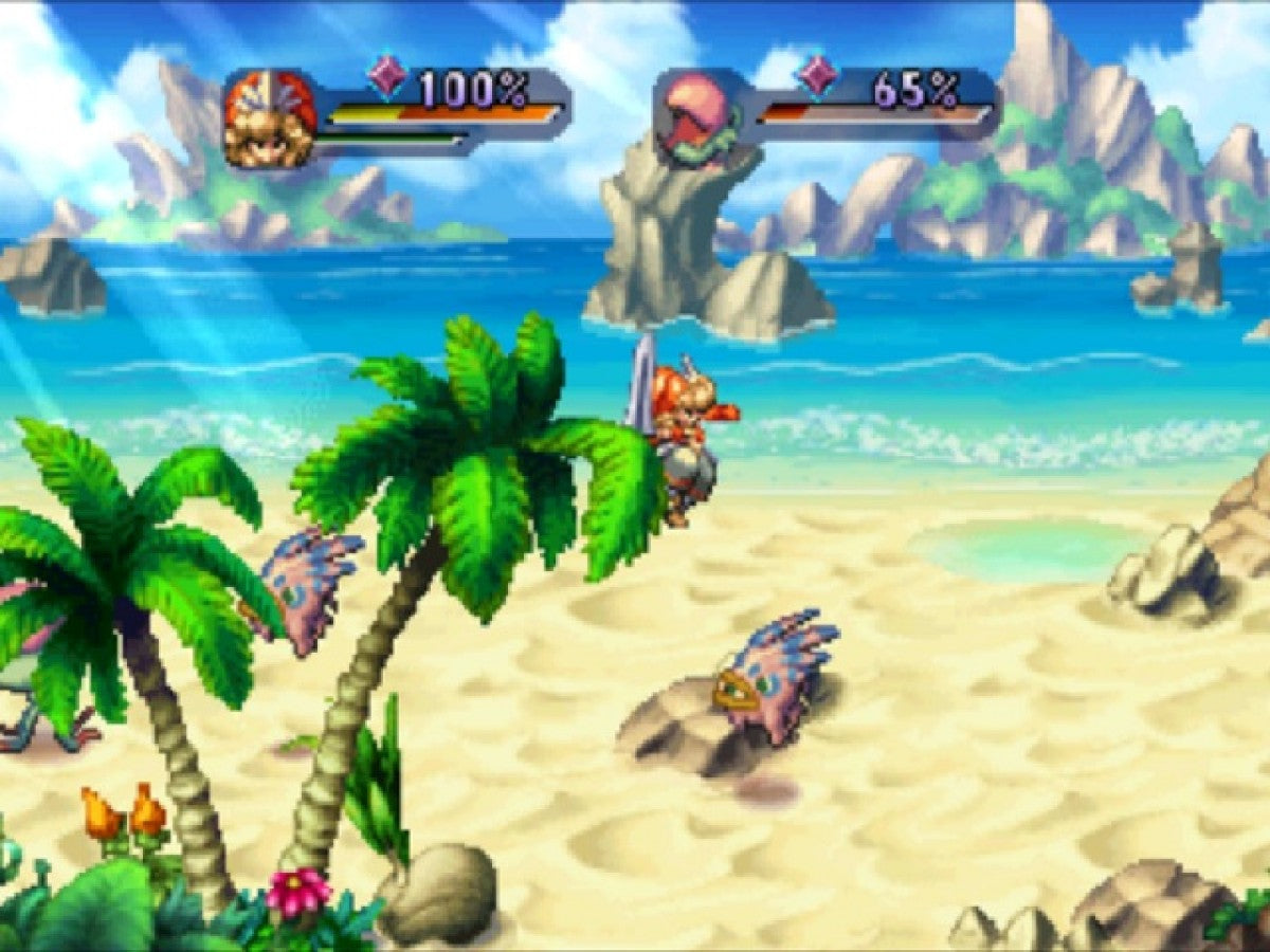 Legend of Mana PS1 PlayStation 1 action RPG fantasy adventure game Square Enix JRPG hand drawn art co op gameplay retro video game gameplay 