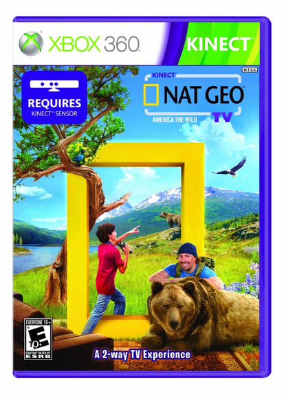 Nat Geo TV for Kinect cover art for Xbox 360 (X360) motion-controlled educational adventure video game