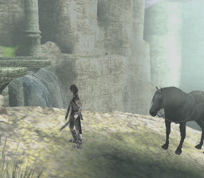 Shadow of the Colossus – PlayStation 2 (PS2) video game gameplay, action-adventure game.