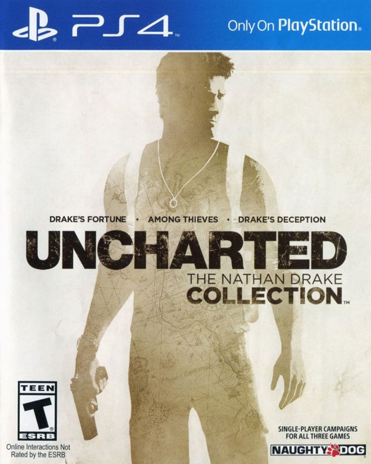 Uncharted: The Nathan Drake Collection – PlayStation 4 (PS4) video game cover image, action-adventure collection game.
