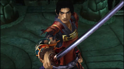 Onimusha Warlords from the Greatest Hits collection for the PlayStation 2 featuring action adventure gameplay with samurai combat demon enemies puzzle solving and cinematic storytelling set in feudal Japan gameplay 
