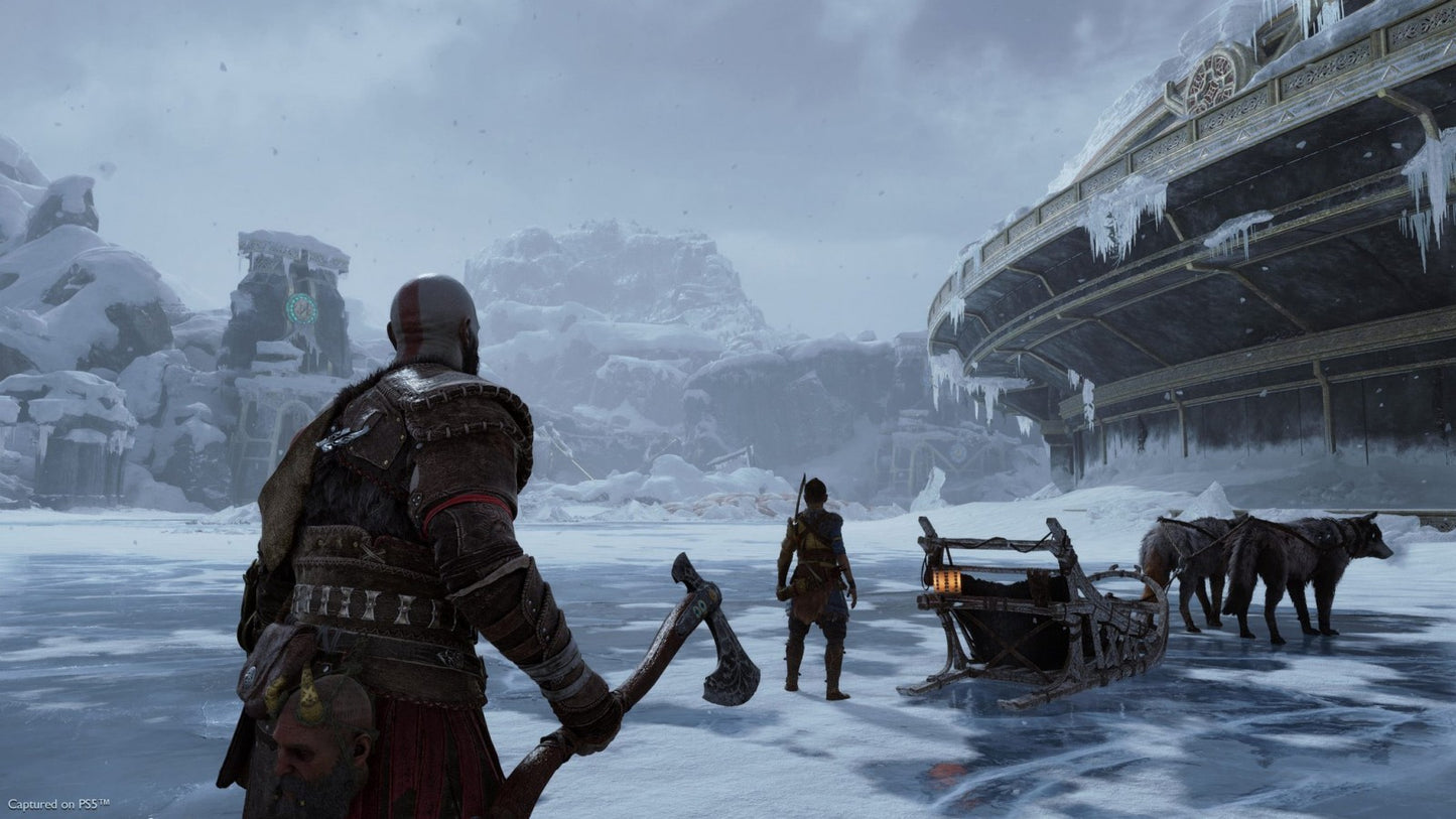 God of War Ragnarök retro PS5 video game God of War Ragnarok Launch Edition action adventure mythological combat cinematic storytelling hack and slash Norse mythology console release gameplay 