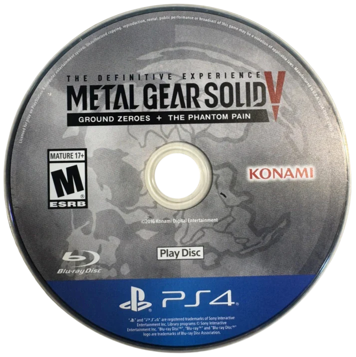 Metal Gear Solid V: The Definitive Experience retro PS4 video game Metal Gear Solid V The Definitive Experience stealth action tactical espionage open world infiltration gameplay cinematic story driven combat console release disc 