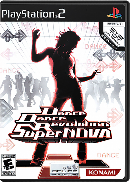 Dance Dance Revolution SuperNova for PlayStation 2 with rhythm-based dance gameplay and music challenge theme cover art