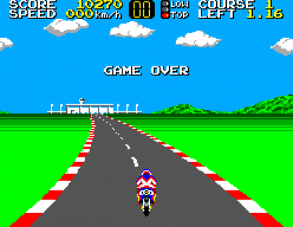 Hang-On and Safari Hunt – Sega Master System (SMS) gameplay for motorcycle racing and light gun shooting video game compilation