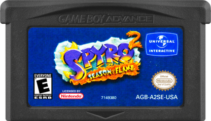 Spyro 2 Season of Flame – Game Boy Advance (GBA) Front Cover Cartridge Art