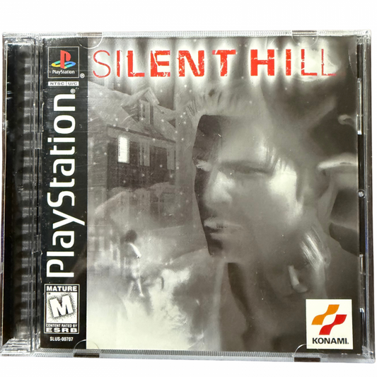 Silent Hill PlayStation PS1 for survival horror video game fans featuring psychological horror eerie fog filled environments exploration puzzle solving terrifying creatures atmospheric sound design mysterious storytelling and intense suspenseful gameplay collectible retro PlayStation gaming appeal cover art