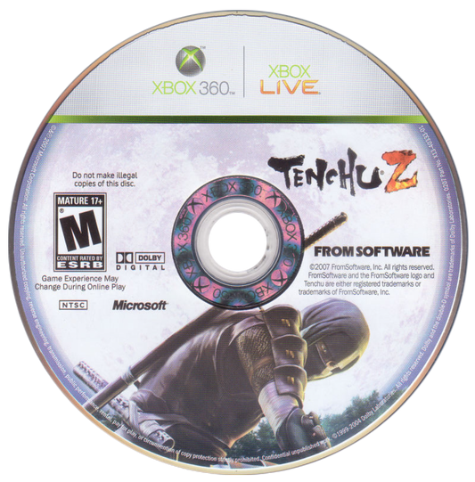 Tenchu Z Xbox 360 X360 for stealth action video game fans featuring ninja gameplay sword combat stealth missions silent takedowns customizable ninja characters Japanese environments enemy guards challenging objectives and classic Xbox 360 gameplay collectible gaming appeal game disc