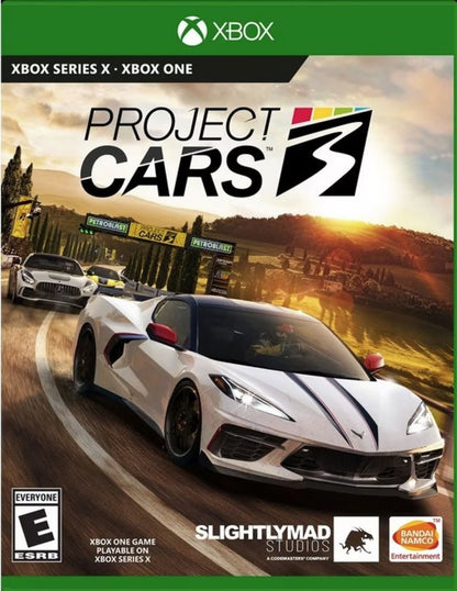 Project CARS 3 cover art for Xbox Series X (XSX) racing simulation video game
