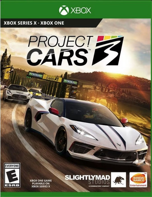 Project CARS 3 cover art for Xbox Series X (XSX) racing simulation video game