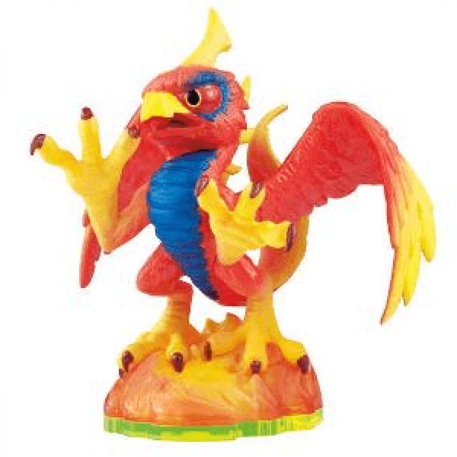Skylanders Sunburn figure from Spyro’s Adventure featuring fire element dragon character compatible with Portal of Power interactive game collectible toy by Activision
