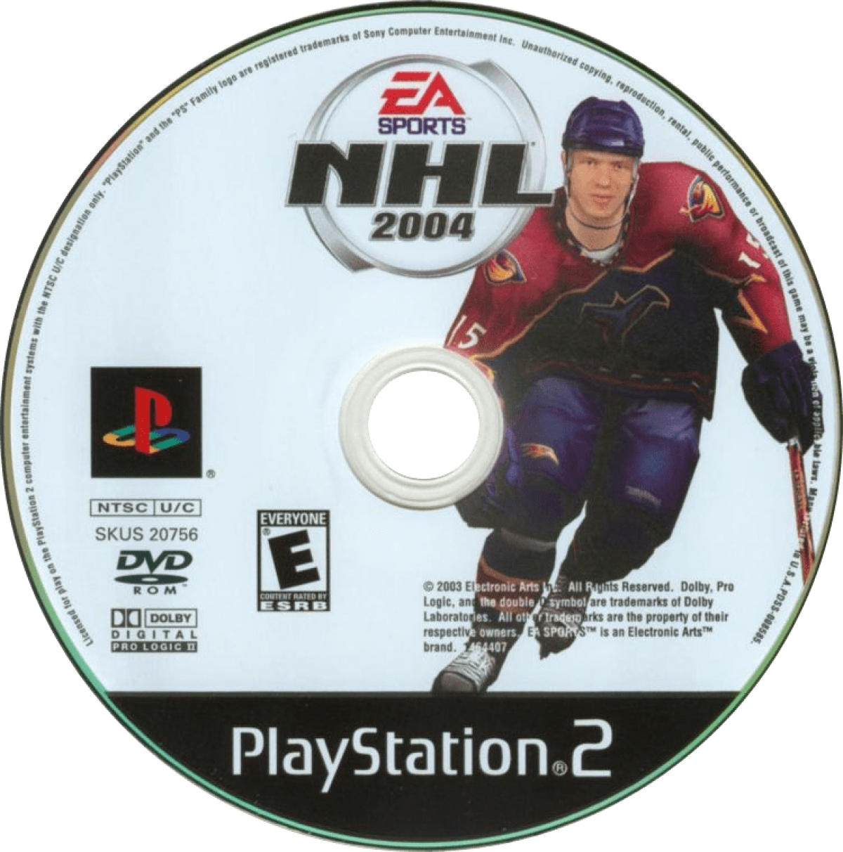 NHL 2004 PS2 Sony PlayStation 2 ice hockey sports game EA Sports NHL simulation hockey gameplay season mode franchise mode realistic skating puck physics NHL teams roster management multiplayer hockey game retro gaming PlayStation 2 software video game title disc