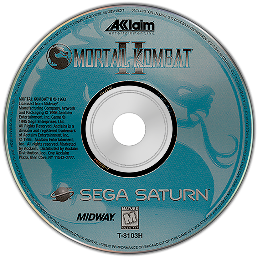 Mortal Kombat II disc art for Sega Saturn SS video game
