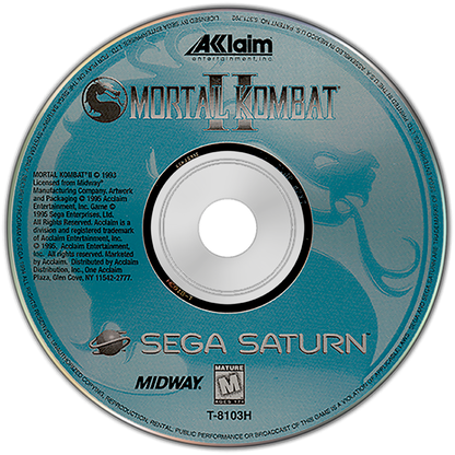 Mortal Kombat II disc art for Sega Saturn SS video game