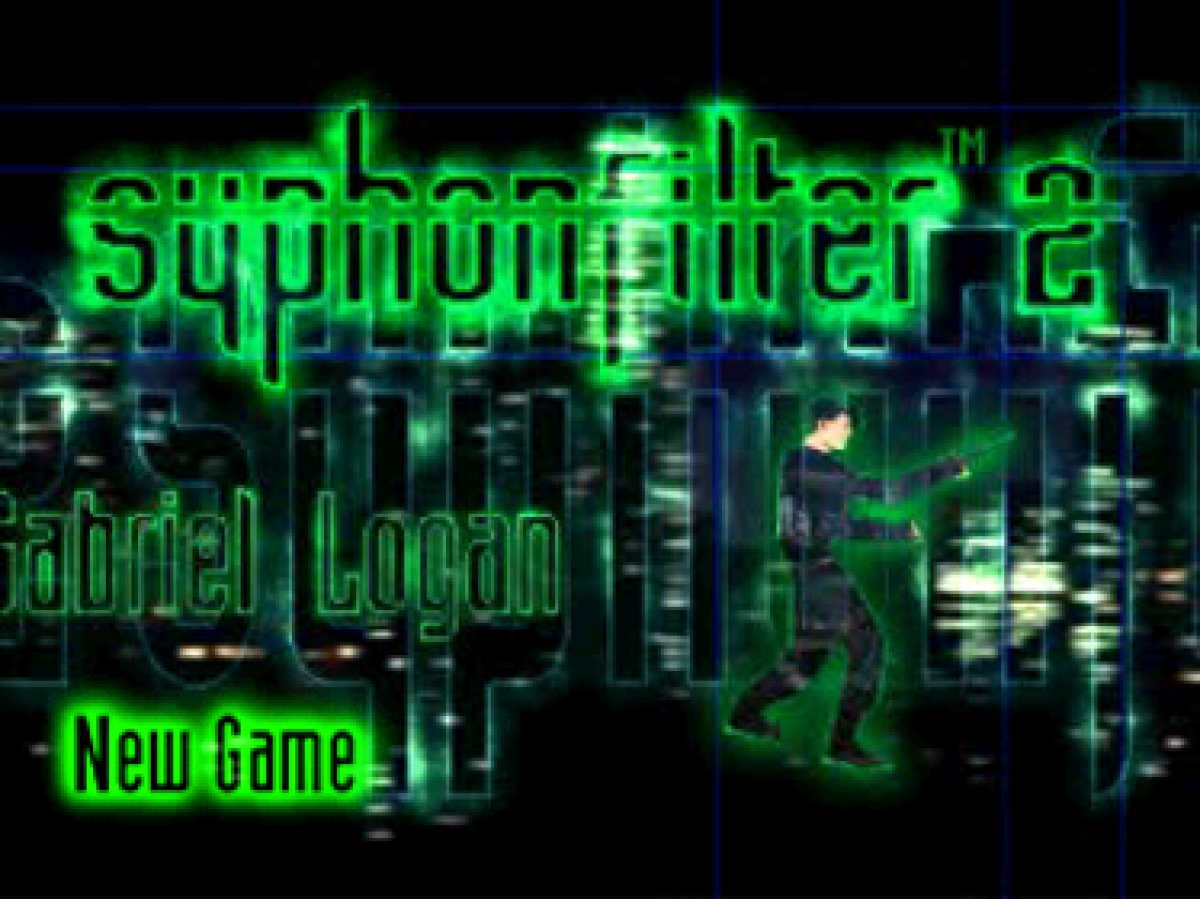 Syphon Filter 2 PlayStation 1 PS1 for third person action stealth video game fans featuring Gabe Logan and Lian Xing tactical missions espionage gameplay stealth objectives weapon combat enemy encounters cinematic storytelling and classic Sony PlayStation gaming collectible appeal title screen
