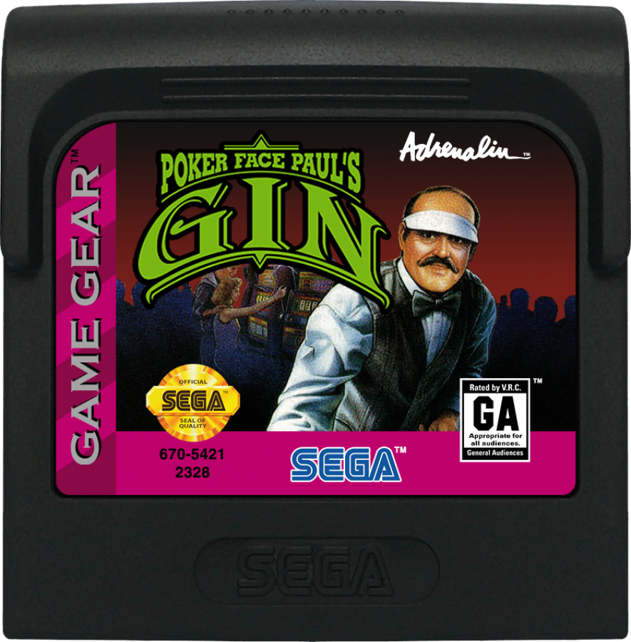 Poker Face Paul's: Gin cartridge for Sega Game Gear (GG) video game