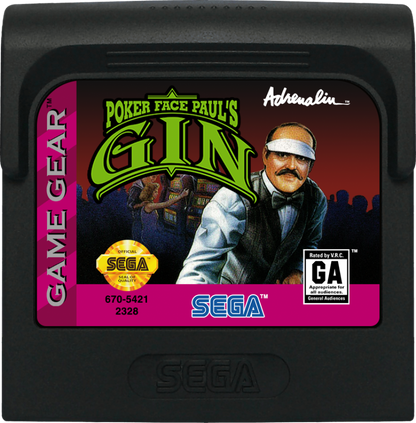 Poker Face Paul's: Gin cartridge for Sega Game Gear (GG) video game