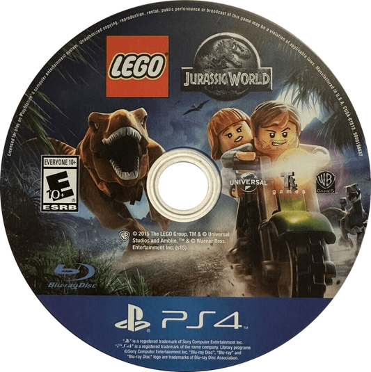 LEGO Jurassic World disc art for Playstation 4 (PS4) video game