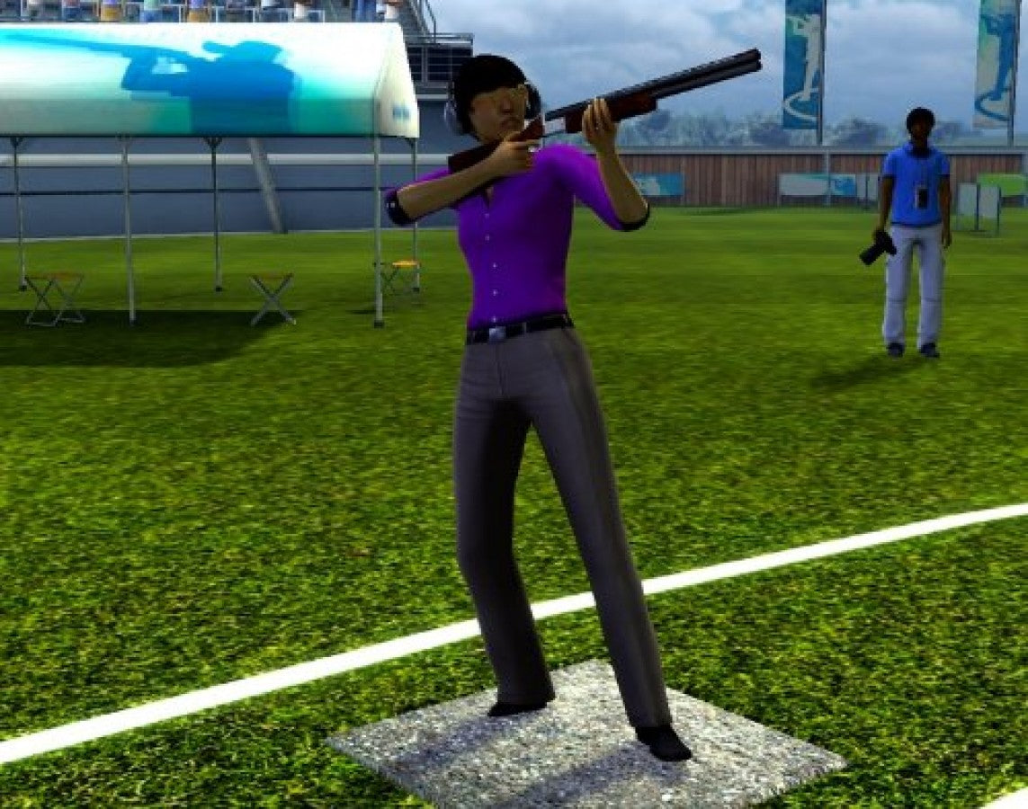 World Championship Athletics gameplay for Nintendo Wii (Wii) featuring track‑and‑field sports competition with sprinting, jumping, and throwing events, motion‑based controls, and international tournament gameplay.