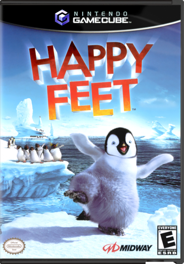 Happy Feet cover art for GameCube (GC) musical adventure platformer video game