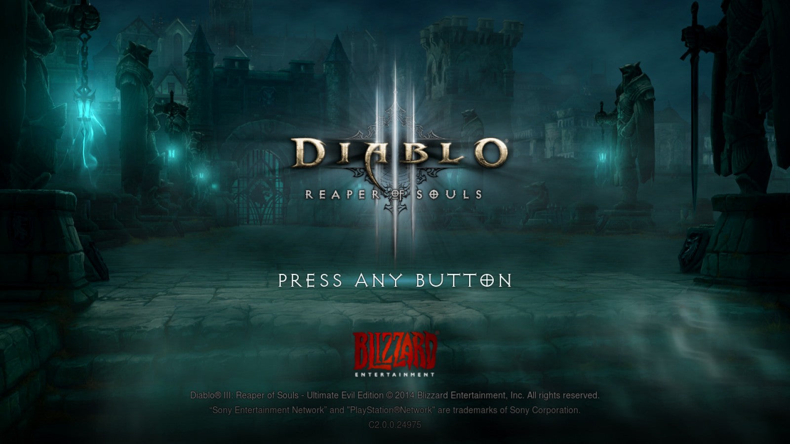 Diablo III [Ultimate Evil Edition] title screen for PlayStation 3 (PS3) video game