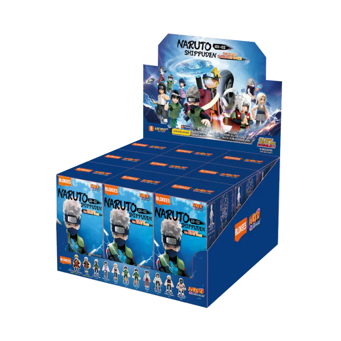 Blokees Naruto Galaxy Version The Place the Leaves Dance blind box collectible series inspired design featuring buildable anime character figures aesthetic mystery box assortment Hidden Leaf Village themed designs detailed ninja inspired mini models colorful collectibles dynamic action poses and display presentation