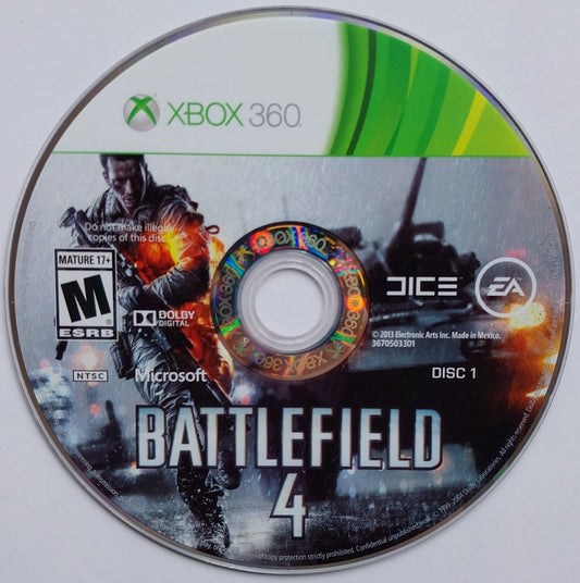 Battlefield 4 disc 1 for Xbox 360 (X360) first-person shooter video game
