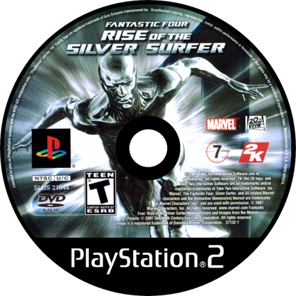 Fantastic Four: Rise of the Silver Surfer for PlayStation 2 action beat em up game based on the Marvel film featuring Mr Fantastic Invisible Woman Human Torch The Thing co op superhero combat disc