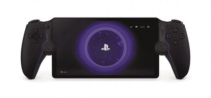 PlayStation Portal Remote Player Black inspired design featuring handheld streaming gaming device aesthetic sleek modern PlayStation hardware remote PS5 gameplay integration high resolution display ergonomic controls cloud connected play experience and premium Sony gaming accessory presentation front on 