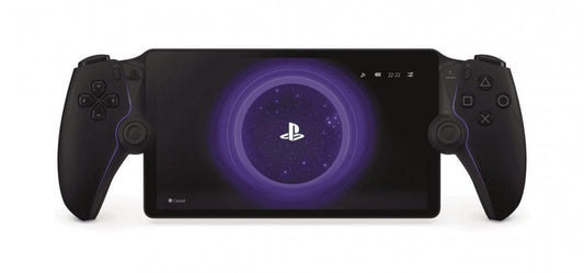 PlayStation Portal Remote Player Black inspired design featuring handheld streaming gaming device aesthetic sleek modern PlayStation hardware remote PS5 gameplay integration high resolution display ergonomic controls cloud connected play experience and premium Sony gaming accessory presentation front on 