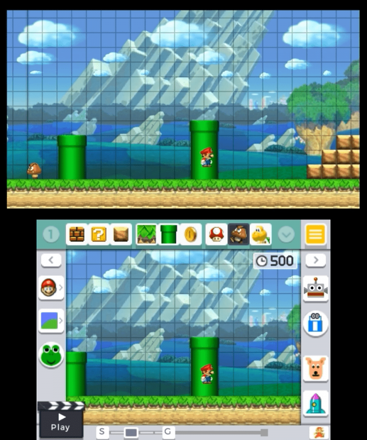 Super Mario Maker gameplay for Nintendo 3DS (3DS) platformer level creation video game